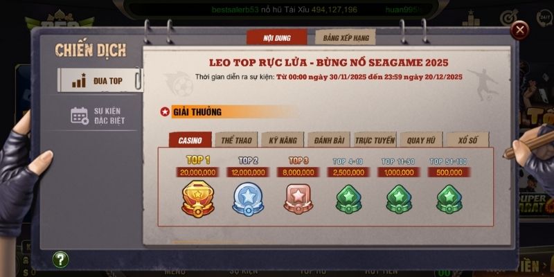 Sự kiện đặc biệt đang được triển khai trong hệ thống